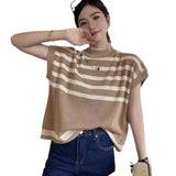 Striped Blouse Summer New Campus Style Design Small Relaxed Leisure Wind Shoulder Dress