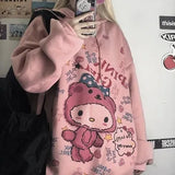 Anime Winter Women Hoodie Cute Cartoon Long Sleeve Casual Hoodie Oversized Sweatshirt Harajuku Tops Fashion Pullover