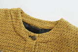New Textured Button Decoration Short Woolen Jacket 2674712-Outfit