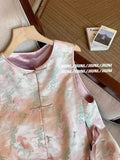 Chinese Style Printing Bandage Design Feeling Vest Women's Dress Gentle And Fashionable To Wear Sleeveless Vest-Outfit
