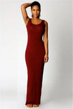 Tank Solid Summer Long Dress Sleeveless Elegant Female Thin Sexy Dress O-Neck Vest Slim Maxi Beach Simple Sheath
