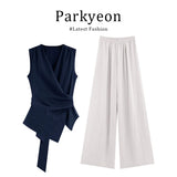 Price Korean High-End Wearing Strap Design Sense V Collar Sleeveless Vest Straight Slack Suit