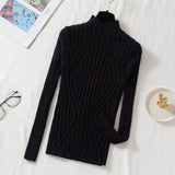 Knitted Sweater Women 2021 Pullover Long Sleeve Office Lady Jumper Sweater Slim Solid Sweaters Casual Tops New