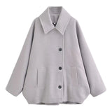 And Winter New Wool Blended Short Coat Coat 8353724-Outfit