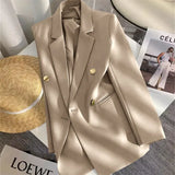 Toloer Spring And Autumn Women's Korean Version Of The New Design Sense Simple Temperament Fashion Suit Long Sleeve Coat Candy Green Suit-Outfit