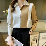 elegant satin shirts Fashion ladies shirts Women's Blouses Spring Autumn Long Sleeve Shirts Tops Blusas