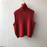 Women's Solid Color High Neck Sleeveless Sweater 2022 Autumn Knitted