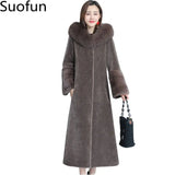 Long Large Size Thin Fox Fur Hair One Sheep Shearing Warm Coat Female 2021 New Elegant Women Winter Korean Mink Fur