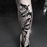 Size Python Temporary Tattoos for Men Women Arm Body Decals Black Snake Fake Tatto Stickers Animal Tatoos Waterproof