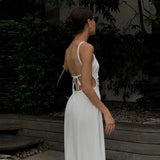 Spaghetti Straps Dress Women 2021 Summer Hollow Out Backless Bodycon Women Dress Bandage Sleeveless Party Maxi