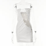 Toloer Women's Winter 2024 New Sexy Strapless Strap To Purse Hip Women's Dress-Outfit