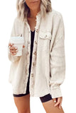 2025 New Coat Fashion Casual Collar Pocket Splicing Irregular Shirt Jacket