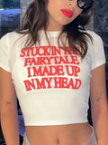 Harajuku Retro letter print Fashion Casual O Neck Short Sleeve Tee shirt Short Sexy Women Clothing Size Y2K crop top-Outfit
