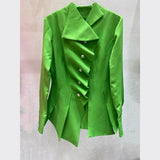 New Clothing For Female Patchwork Pearls Button V Neck Long Sleeve Ruffles Slim Blouses Female 2022 Spring