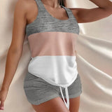 Women Camisole Sleep Wear Women Pajamas Heart Print Nightgown Ruffled Flounce Drawstring Shorts Lingerie Home