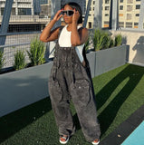 Women's Ins Style Street Big Pocket Wide Leg Pants Loose Hanging
