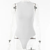 Black Sexy Sleeveless Bodysuit Women Spring Fall Cotton Double Layer Casual Rompers Womens Jumpsuit