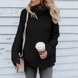 Autumn Winter Casual Thick Pullover for Women Warm Knitted Oversized Turtleneck Sweater Women's Green Tops Woman