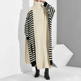 Women Beige Long Keep Warn Vent Split Joint Keep Warm Scarf New Long Personality Fashion Tide Autumn Winter 2022