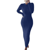Autumer Winter Knit Sexy Skims Pullover Women Sweater Thick Long Dress Crew Neck Long Sleeve Top Elegant Chic Casual