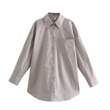 Ins14 Color Pocket Decoration Women's Basic Long-Sleeved Shirt In Spring And Summer Of 2024-Outfit