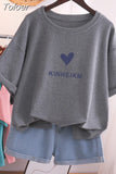 100% Cotton L-5XL T Shirt Plus Size Tshirt Short Sleeve Cartoon Women Top Summer Sweet Couple O Neck Oversized T