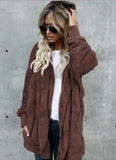 autumn and winter plush warm cotton coat mid-length double-sided