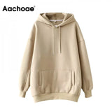 Casual Solid Hooded Hoodies Women Batwing Long Sleeve Plus Size Sweatshirts Autumn Pullover Pure Fashion Tops