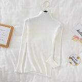 Casual Sweater Women 2021 Long Sleeve Ruffle Sweater Knitted Slim Korean Pullover Solid Bottoming Shirt All Match