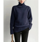 2021 Autumn Winter Loose Turtleneck Pullover Basic Warm Sweater for Women Korean Soft Kniited Solid Sweater