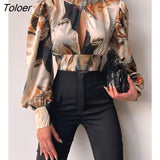 Women Sexy Backless Hollow Print Shirts Fashion Party Crop Top 2023 Spring Casual Stand Long Sleeve Office Lady Blouses And