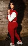 Contrast Baseball Jacket and Matching Pants