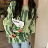 Sweater Aesthetics Heart Striped Turtleneck Pullovers Girls Sweet Long Sleeve Harajuku 90s Knitwear Spring Autumn