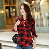 Women's Plaid Shirts 2021 Autumn New Ladies Casual Delicate Tops Youth College Style Lady Long Sleeve Blouse