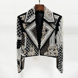 Early Spring New Star Fashion Luxury Heavy Industry Embroidery Nails Diamond Short Jacket