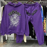 55555 Hip Hop Printed Letter Cobweb Hoodie Hoodie Couple Style Hoodie Trend-Outfit