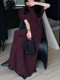 Fat Mm French-Style High-End Dress With Bubble Sleeves Shows A Slim Waist And A Fashionable Casual Dress.-Outfit