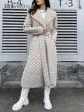 Black Korean Cotton Coat For Women Lapel Long Sleeve Solid Minimalist Thick Coats Female Clothing Style New