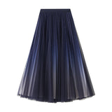 Sky Gradient Yarn Dress 100-Fold Dress Female Net Yarn Skirt 2025 New Ocean Atmosphere Autumn And Winter Big Swing Skirt