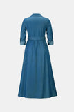 Tie Waist Collared Demin