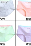 Solid Color Cotton Women Panties Underwear Breathable Women Girl Briefs Comfortable Mid RiseUnderpant Lingerie