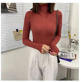 Turtleneck Sweater Autumn and Winter New Pullover Slim Bottoming Sweater Knitted Casual Long Sleeve Pull Femme