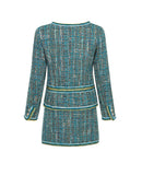 Quality 2021 Autumn Winter Tweed Women's Jacket Coat Retro Malachite Green Blends Wool Single-Breasted Female
