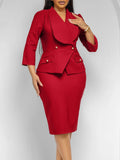 Women's New Fashion Temperament Big Collar Seven-Point Sleeves All African