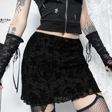 Summer 2024 New Spicy Girls Hip Skirt Dark Style Sexy Velvet Double-Body Skirt-Outfit
