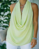 Independent Station Sexy Fashion Women's Wear New Fashion Style Pile Collar Sleeveless Blouse-Outfit