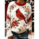 Women's New 3D Color Pattern Printing V Collar Long Sleeve Lazy Leisure