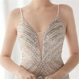 Shining Sequins V Neck Strapless Slim Formal Cocktail Party