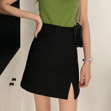 Women Split Elegant Office Ladies Spring Mujer Casual Large Size 3XL A-line Black Hot Sale Design Comfortable Ulzzang