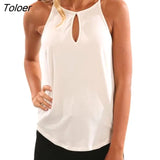 Sleeveless Solid Women T-shirt Ladies Asymmetrical Fashion Tops Ladies Casual Loose Tees Shirt Plus